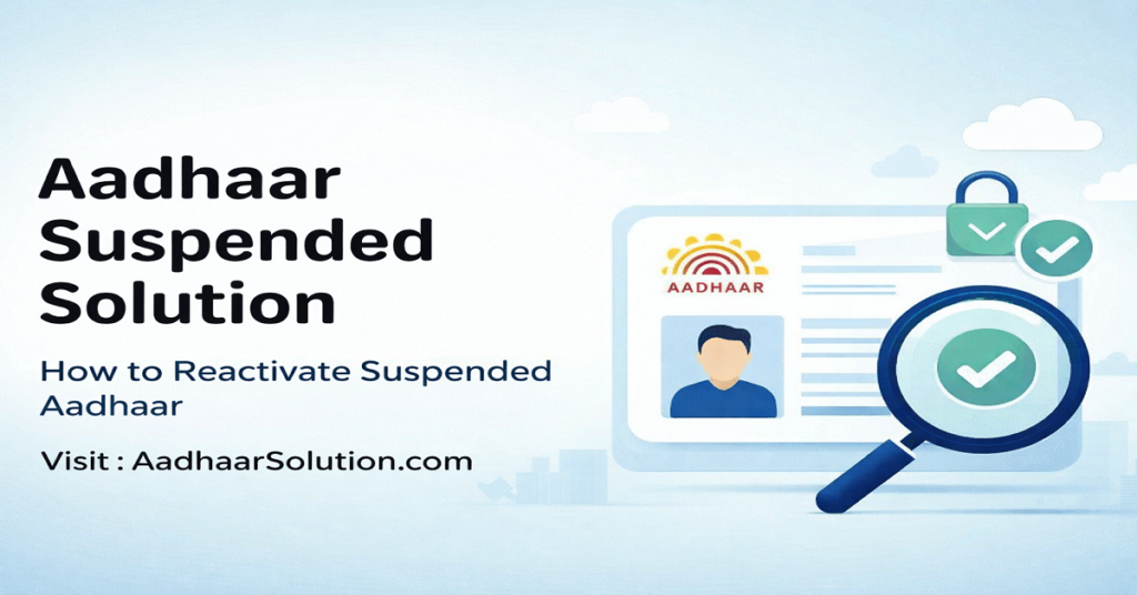 Aadhaar Suspended Solution